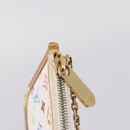 LOUIS VUITTON Monogram Multicolor Pochette Cles Purse White M92655 LV Auth LN266-13