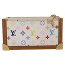 LOUIS VUITTON Monogram Multicolor Pochette Cles Purse White M92655 LV Auth LN266-3