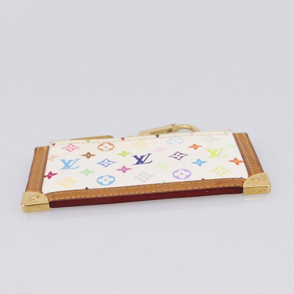 LOUIS VUITTON Monogram Multicolor Pochette Cles Purse White M92655 LV Auth LN266