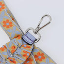 FENDI Shoulder Strap Leather 35.4"" Light Blue Silver Auth LN268V-10