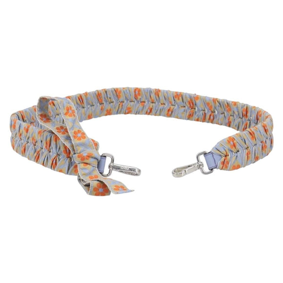 FENDI Shoulder Strap Leather 35.4"" Light Blue Silver Auth LN268V