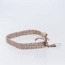 FENDI Shoulder Strap Leather 35.4"" Light Blue Silver Auth LN268V-4