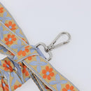 FENDI Shoulder Strap Leather 35.4"" Light Blue Silver Auth LN268V-8