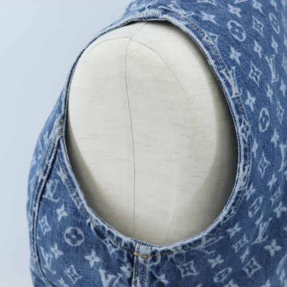 LOUIS VUITTON Monogram Denim Dress 34 Blue LV Auth LN271M