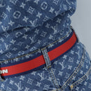 LOUIS VUITTON Monogram Denim Dress 34 Blue LV Auth LN271M-12