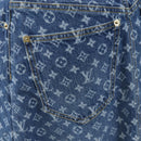 LOUIS VUITTON Monogram Denim Dress 34 Blue LV Auth LN271M-13