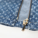 LOUIS VUITTON Monogram Denim Dress 34 Blue LV Auth LN271M-23