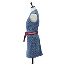 LOUIS VUITTON Monogram Denim Dress 34 Blue LV Auth LN271M-3