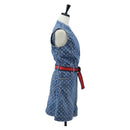 LOUIS VUITTON Monogram Denim Dress 34 Blue LV Auth LN271M-4