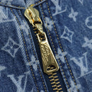 LOUIS VUITTON Monogram Denim Dress 34 Blue LV Auth LN271M-6