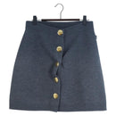 LOUIS VUITTON Skirt Wool S Gray LV Auth LN273M-1