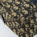 Christian Dior Trotter Canvas Hand Bag Navy Gold Auth LNZ006-15
