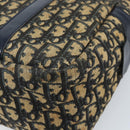 Christian Dior Trotter Canvas Hand Bag Navy Gold Auth LNZ006-16