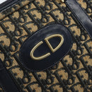 Christian Dior Trotter Canvas Hand Bag Navy Gold Auth LNZ006-18