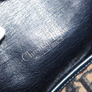 Christian Dior Trotter Canvas Hand Bag Navy Gold Auth LNZ006-10