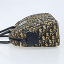 Christian Dior Trotter Canvas Hand Bag Navy Gold Auth LNZ006-4