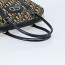 Christian Dior Trotter Canvas Hand Bag Navy Gold Auth LNZ006-7