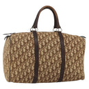 Christian Dior Trotter Canvas Boston Bag Beige Silver Auth LNZ007-1