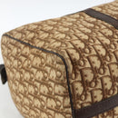 Christian Dior Trotter Canvas Boston Bag Beige Silver Auth LNZ007-14