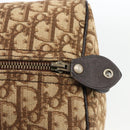 Christian Dior Trotter Canvas Boston Bag Beige Silver Auth LNZ007-10