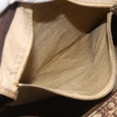 Christian Dior Trotter Canvas Boston Bag Beige Silver Auth LNZ007-19