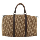 Christian Dior Trotter Canvas Boston Bag Beige Silver Auth LNZ007-13