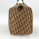 Christian Dior Trotter Canvas Boston Bag Beige Silver Auth LNZ007-3