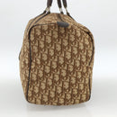 Christian Dior Trotter Canvas Boston Bag Beige Silver Auth LNZ007-4