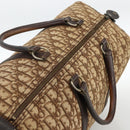 Christian Dior Trotter Canvas Boston Bag Beige Silver Auth LNZ007-6