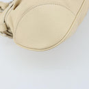 Salvatore Ferragamo Gancini Hand Bag Leather White Silver Auth LNZ008-16