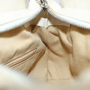 Salvatore Ferragamo Gancini Hand Bag Leather White Silver Auth LNZ008-20