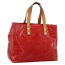 LOUIS VUITTON Monogram Vernis Reade PM Hand Bag Red Rouge M91088 LV Auth LNZ010-1