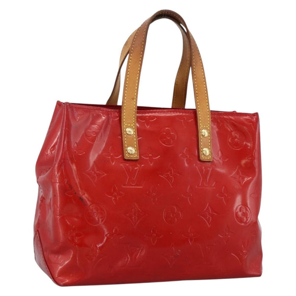 LOUIS VUITTON Monogram Vernis Reade PM Hand Bag Red Rouge M91088 LV Auth LNZ010