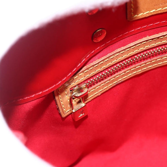 LOUIS VUITTON Monogram Vernis Reade PM Hand Bag Red Rouge M91088 LV Auth LNZ010