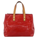 LOUIS VUITTON Monogram Vernis Reade PM Hand Bag Red Rouge M91088 LV Auth LNZ010-2