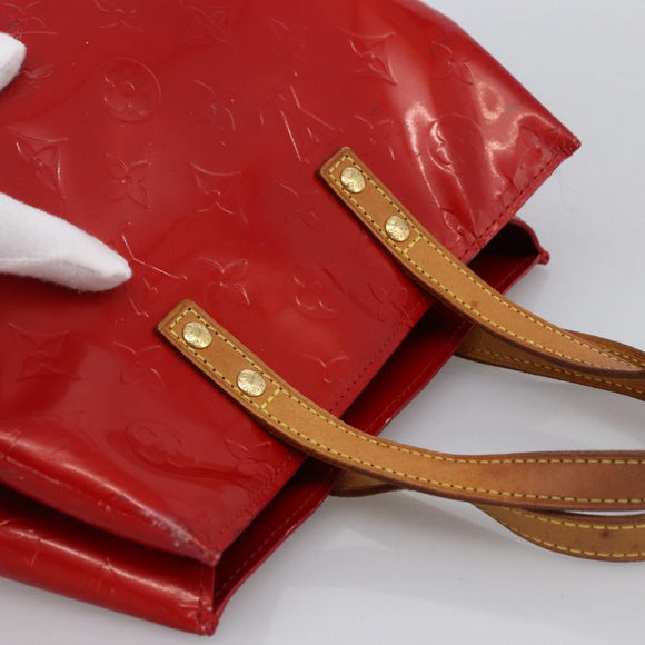 LOUIS VUITTON Monogram Vernis Reade PM Hand Bag Red Rouge M91088 LV Auth LNZ010
