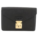 LOUIS VUITTON Epi Serie Dragonne Clutch Bag Black Noir M52612 LV Auth LNZ013-2