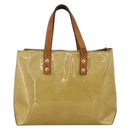 LOUIS VUITTON Monogram Vernis Reade PM Hand Bag Beige M91334 LV Auth LNZ014-2
