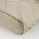 CHANEL Matelasse Shoulder Bag Lamb Skin Ivory Gold CC Auth LNZ015A-15