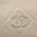 CHANEL Matelasse Shoulder Bag Lamb Skin Ivory Gold CC Auth LNZ015A-17