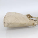CHANEL Matelasse Shoulder Bag Lamb Skin Ivory Gold CC Auth LNZ015A-4