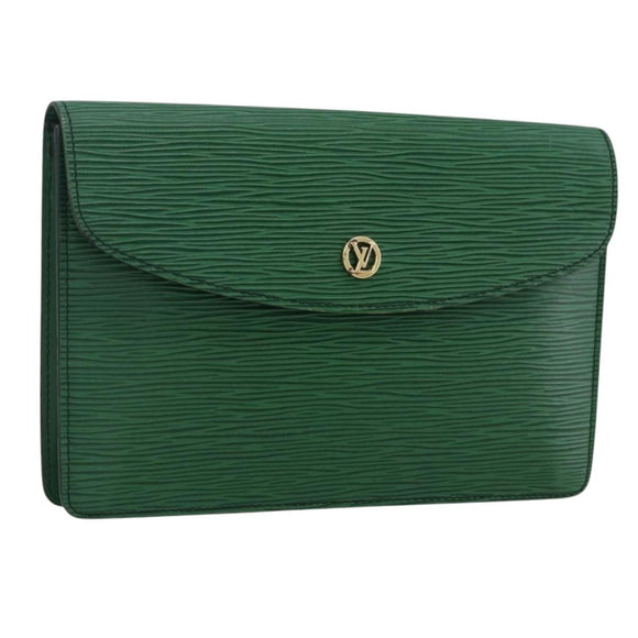 LOUIS VUITTON Epi Montaigne 23 Clutch Bag Green M52664 LV Auth LNZ018