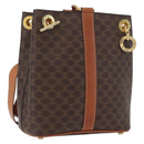 CELINE Macadam Canvas Shoulder Bag PVC Leather Brown Gold Auth LNZ020A-1