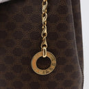 CELINE Macadam Canvas Shoulder Bag PVC Leather Brown Gold Auth LNZ020A-10