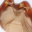 CELINE Macadam Canvas Shoulder Bag PVC Leather Brown Gold Auth LNZ020A-18