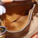 CELINE Macadam Canvas Shoulder Bag PVC Leather Brown Gold Auth LNZ020A-21