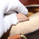 CELINE Macadam Canvas Shoulder Bag PVC Leather Brown Gold Auth LNZ020A-12