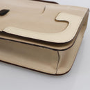 Miu Miu Hand Bag Leather Beige Silver Auth LNZ021-9