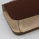 Miu Miu Hand Bag Leather Beige Silver Auth LNZ021-16
