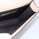 Miu Miu Hand Bag Leather Beige Silver Auth LNZ021-17